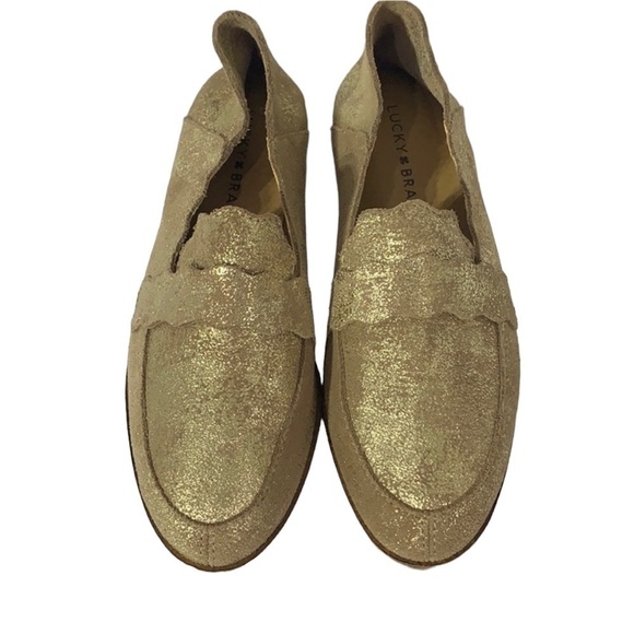 -🌸2/$25 Lucky Brand Gold Callister Scalloped Loafer shoe - Picture 3 of 10